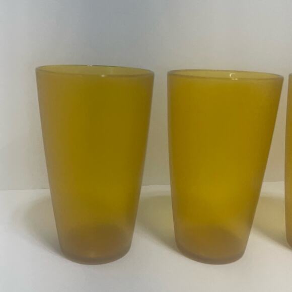 Vintage Amber Gold Cups Set of 4 restaurant style - Picture 2 of 9